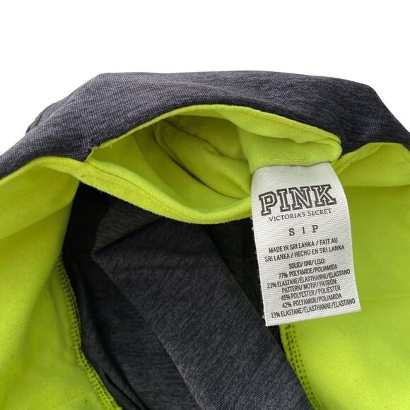 PINK Victoria's Secret High Waist Legging in Grey and Neon Green Size Small - Picture 5 of 5